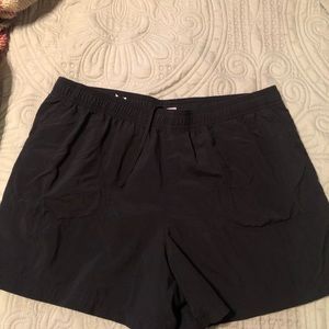 Columbia, black shorts